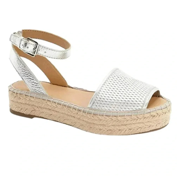 {Franco Sarto} Women's Ravenna 2 Platform Sandals, Silver, Size US 8.5 M - Picture 1 of 12